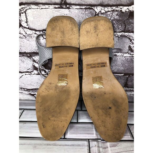 Vintage Jeffrey Campbell White Cap Gray Leather Perforated Sandals Women’s 7M US - Picture 16 of 16